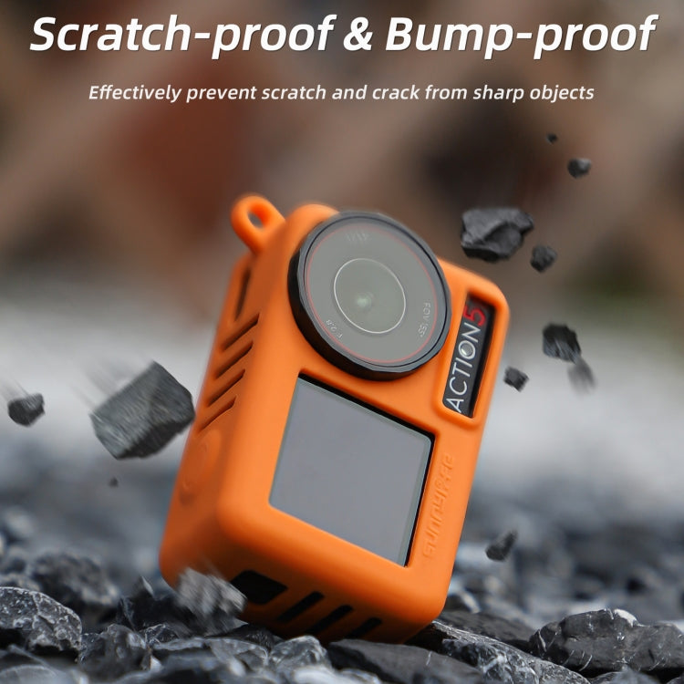 For DJI Osmo Action 5 Pro Sunnylife Silicone Protective Case Scratch-proof Camera Cover with Lanyard (Red) - free shipping - PMC TechLife - Order now!