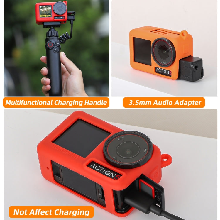 For DJI Osmo Action 5 Pro Sunnylife Silicone Protective Case Scratch-proof Camera Cover with Lanyard (Red) - free shipping - PMC TechLife - Order now!