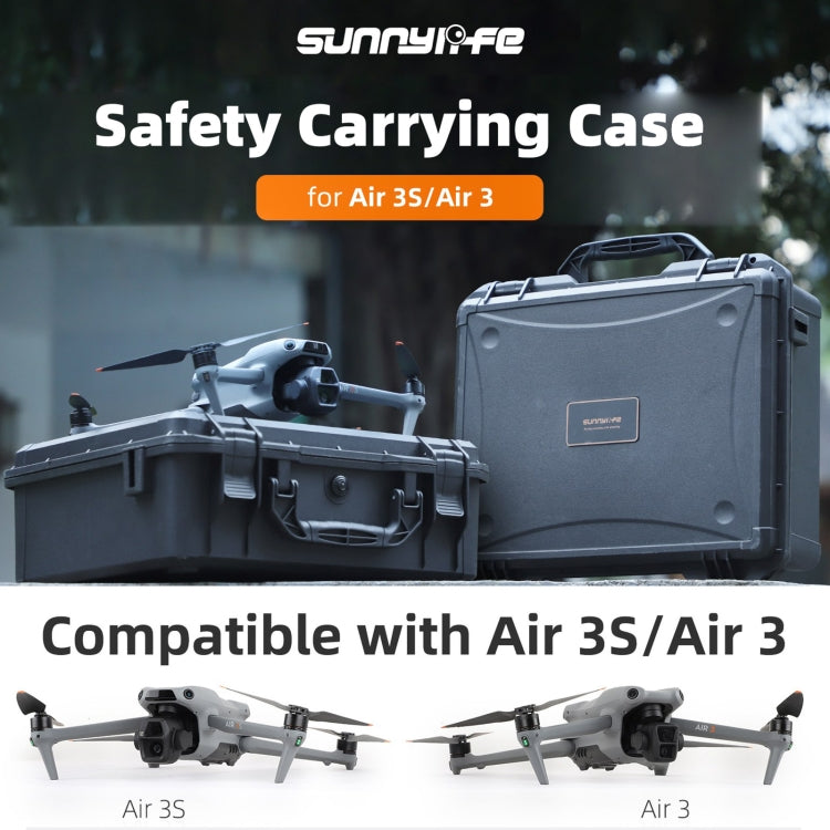 For DJI Air 3S / 3 Sunnylife Safety Carrying Case Large Capacity Waterproof Shock-proof Hard Travel Case (Black) - free shipping - PMC TechLife - Order now!