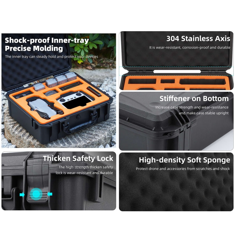 For DJI Air 3S / 3 Sunnylife Safety Carrying Case Large Capacity Waterproof Shock-proof Hard Travel Case (Black) - free shipping - PMC TechLife - Order now!