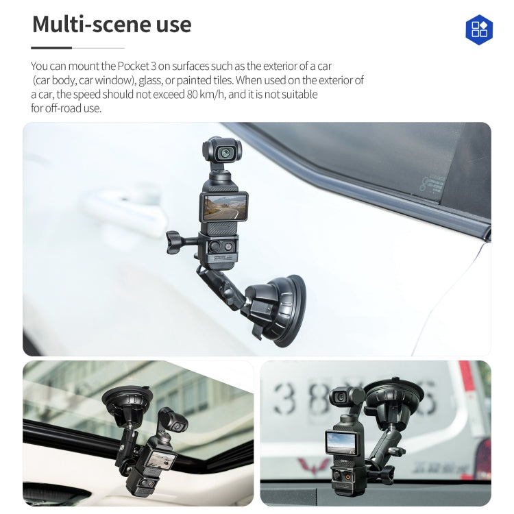 For DJI OSMO Pocket 3 STARTRC Suction Cup Holder Expansion Adapter Bracket (Black) - free shipping - PMC TechLife - Order now!