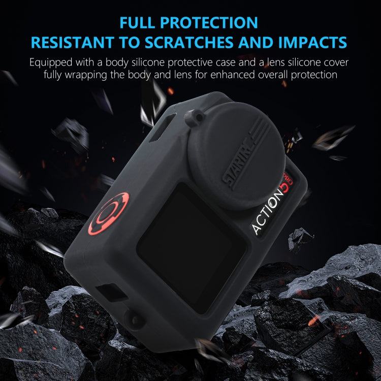 For DJI Osmo Action 5 Pro STARTRC Silicone Protective Case with Lens Cover (Orange) - free shipping - PMC TechLife - Order now!