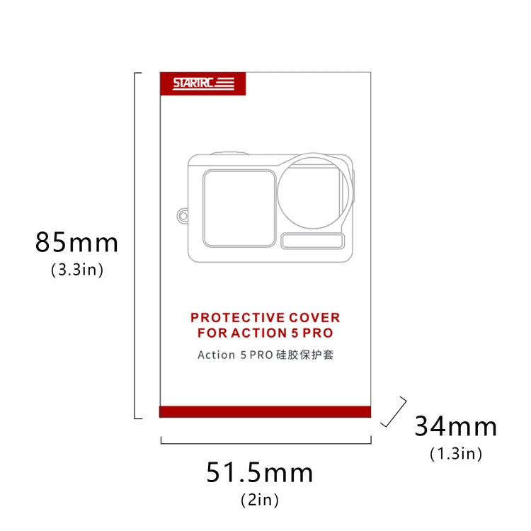 For DJI Osmo Action 5 Pro STARTRC Silicone Protective Case with Lens Cover (Grey) - free shipping - PMC TechLife - Order now!