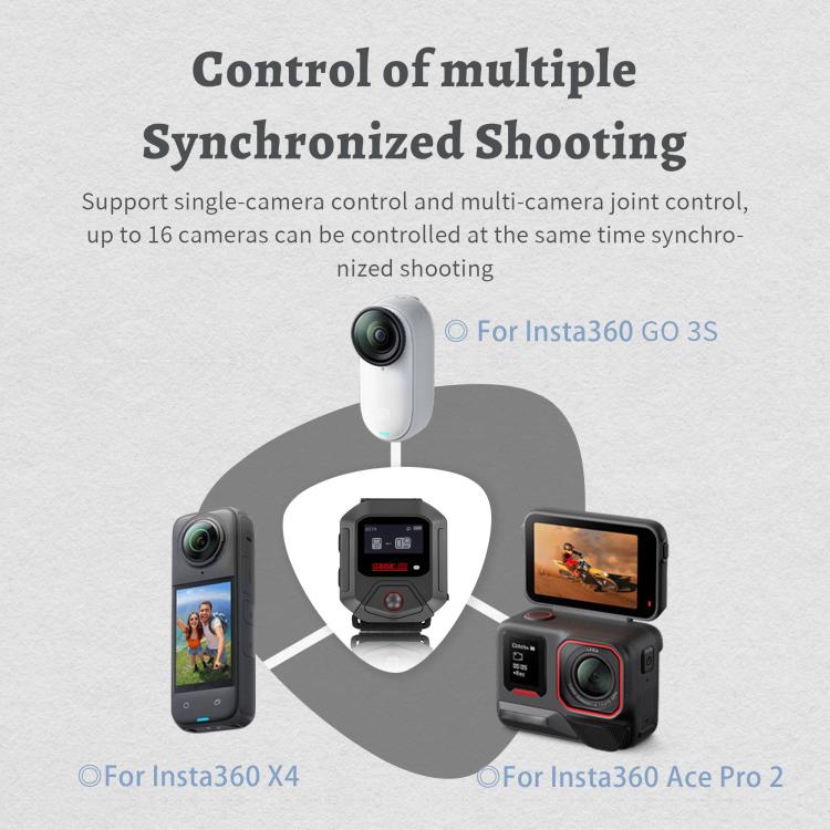 STARTRC GPS Bluetooth Remote Control For Insta360 X4 Series / Ace Pro Series / GO 3S Series (Black) - free shipping - PMC TechLife - Order now!