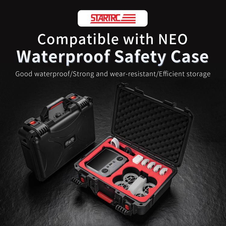 For DJI Neo / RC2 / RC-N3 STARTRC Waterproof PP Suitcase Shoulder Storage Box (Black) - free shipping - PMC TechLife - Order now!