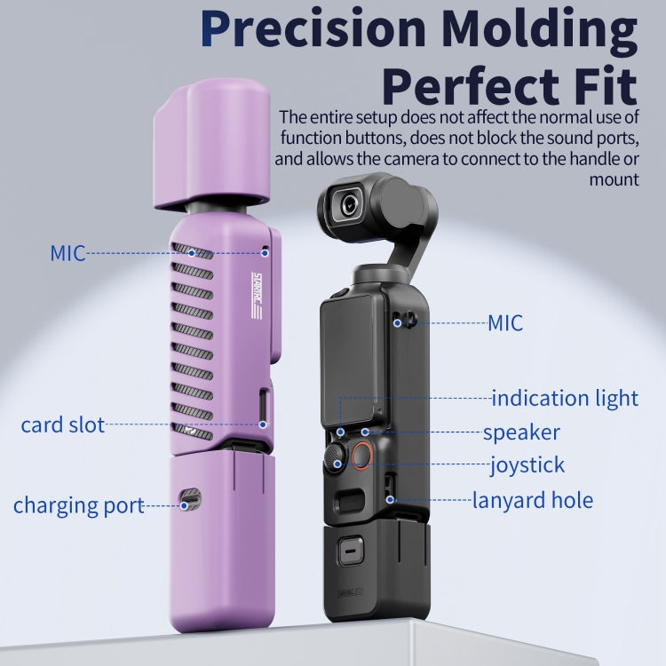 For DJI OSMO Pocket 3 STARTRC 5 in 1 Body Lens Handle Screen Silicone TPU Case (Purple) - free shipping - PMC TechLife - Order now!