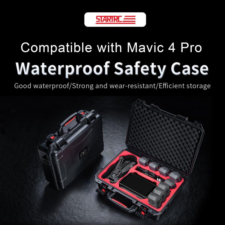 For DJI Mavic 4 Pro STARTRC Waterproof ABS Suitcase Storage Box (Black) - free shipping - PMC TechLife - Order now!