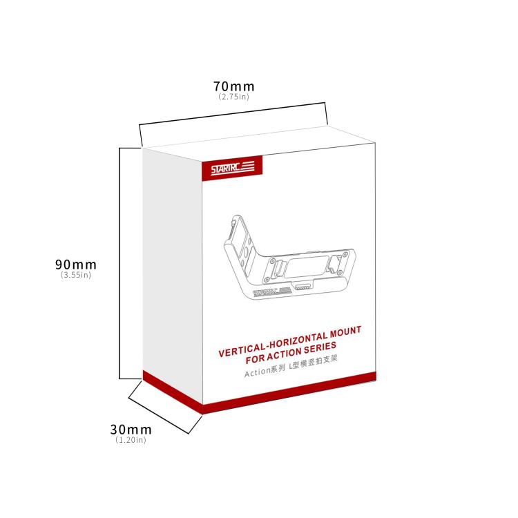 For DJI Osmo Action 5 Pro / 4 / 3 STARTRC L-shaped Magnetic Quick Release Bracket (Black) - free shipping - PMC TechLife - Order now!