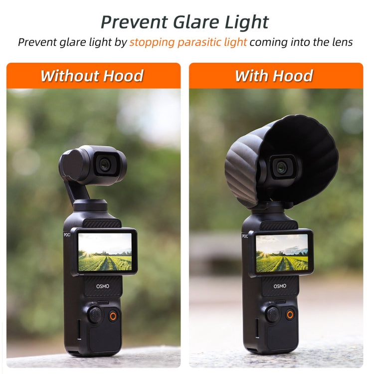 For DJI OSMO Pocket 3 Sunnylife Sunshade Lens Protective Cover Hood (Black) - Lens Accessories by Sunnylife | Online Shopping South Africa | PMC TechLife | Buy Now Pay Later Mobicred