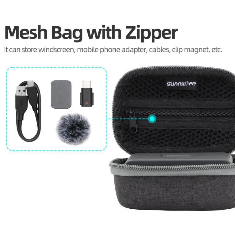 For DJI Mic Mini Sunnylife Portable Protective Box Storage Bag (Black) - free shipping - PMC TechLife - Order now!
