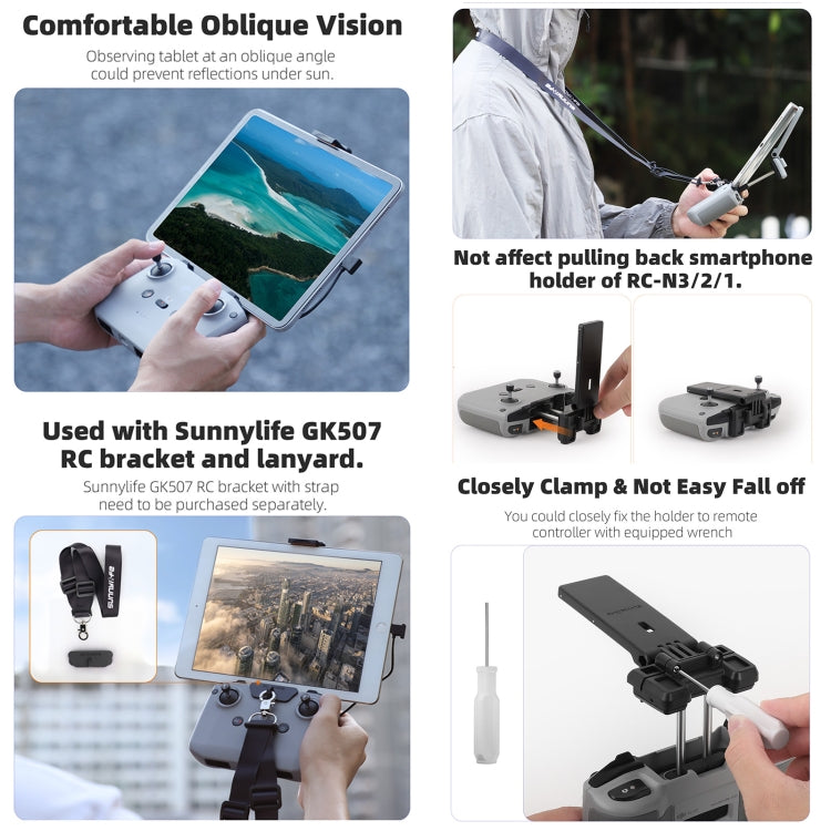 Sunnylife Remote Controller Tablet Holder Stand For DJI RC-N3 / RC-N2 / RC-N1 (Grey) - free shipping - PMC TechLife - Order now!