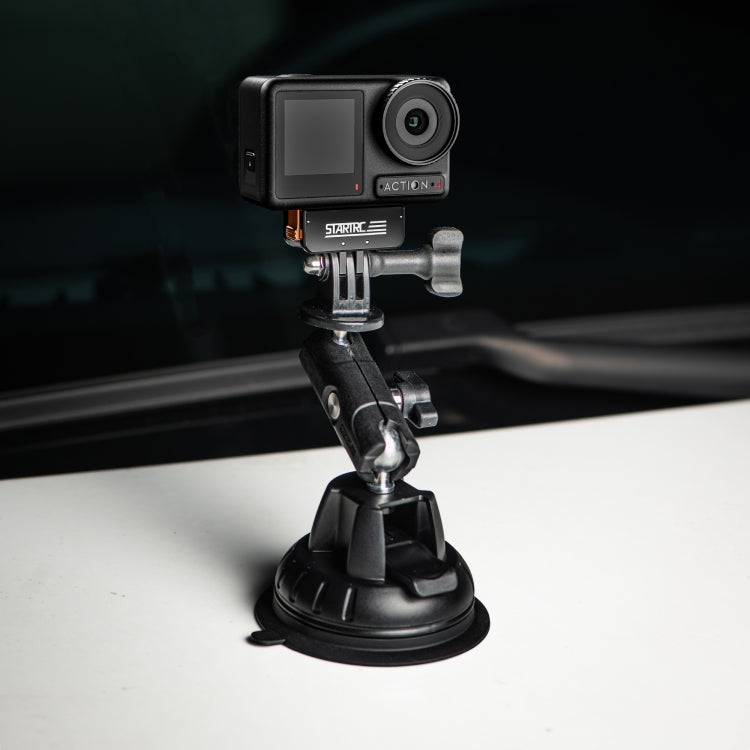 For DJI Osmo Action 5 Pro / 4 / 3 STARTRC Metal Quick Adapter Magnetic Foldable Extension Bracket (Black+Orange) - free shipping - PMC TechLife - Order now!