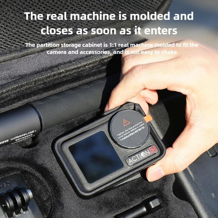 For DJI Osmo Action 5 Pro / 4 / 3 Hand Strap Shoulder Bag Camera and Accessories PU Storage Bag (Black) - free shipping - PMC TechLife - Order now!