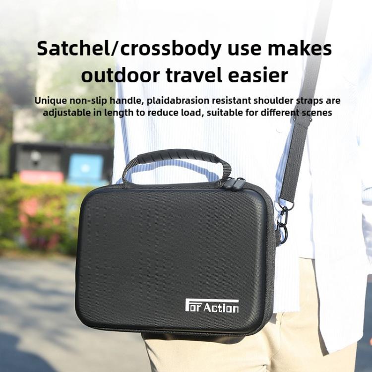 For DJI Osmo Action 5 Pro / 4 / 3 Hand Strap Shoulder Bag Camera and Accessories PU Storage Bag (Black) - free shipping - PMC TechLife - Order now!