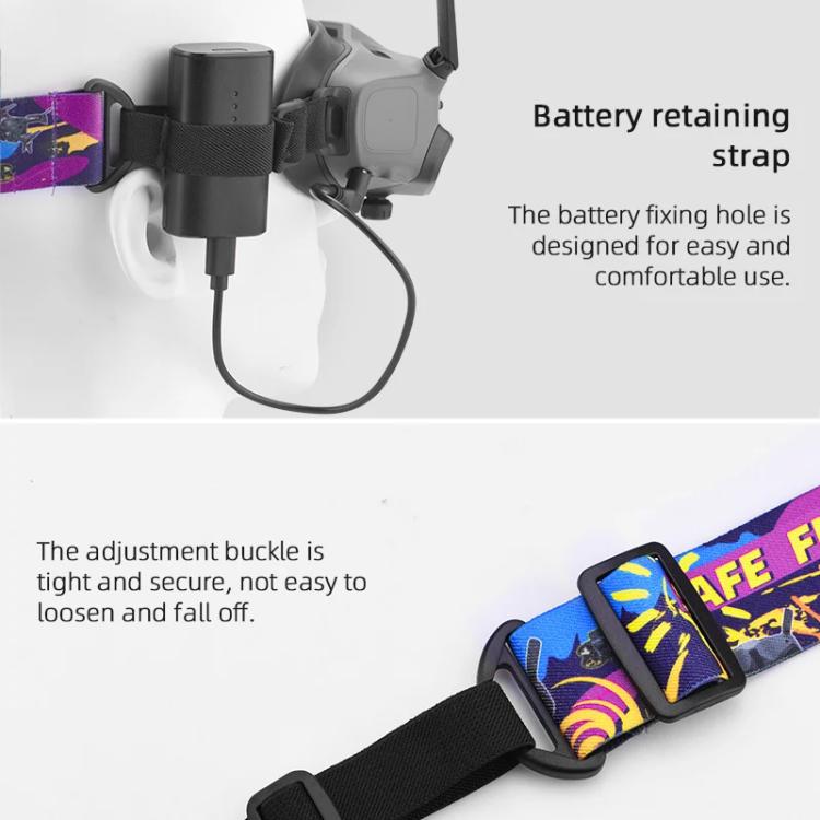 BRDRC Colorful Graffiti Headband Fixed Strap For DJI Aavta Goggles 2 / FPV Goggles V2 - free shipping - PMC TechLife - Order now!