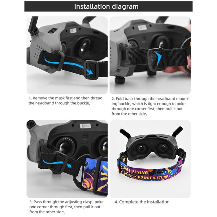 BRDRC Colorful Graffiti Headband Fixed Strap For DJI Aavta Goggles 2 / FPV Goggles V2 - free shipping - PMC TechLife - Order now!