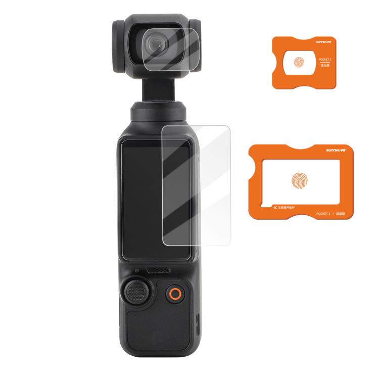 For DJI Osmo Pocket 3 Sunnylife Lens Screen Protector AR Anti-reflection Tempered Glass Film with Film Locator - free shipping - PMC TechLife - Order now!