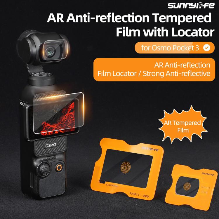 For DJI Osmo Pocket 3 Sunnylife Lens Screen Protector AR Anti-reflection Tempered Glass Film with Film Locator - free shipping - PMC TechLife - Order now!