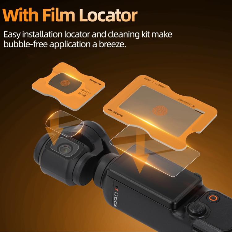 For DJI Osmo Pocket 3 Sunnylife Lens Screen Protector AR Anti-reflection Tempered Glass Film with Film Locator - free shipping - PMC TechLife - Order now!