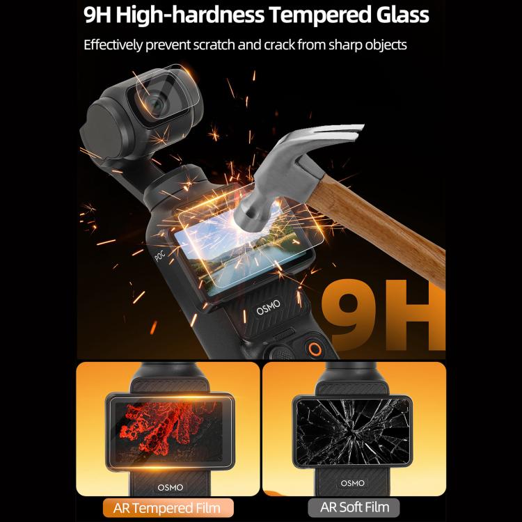 For DJI Osmo Pocket 3 Sunnylife Lens Screen Protector AR Anti-reflection Tempered Glass Film with Film Locator - free shipping - PMC TechLife - Order now!