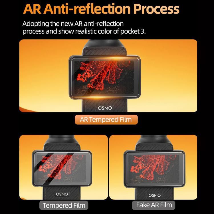 For DJI Osmo Pocket 3 Sunnylife Screen Protector AR Anti-reflection Tempered Glass Film with Film Locator - free shipping - PMC TechLife - Order now!