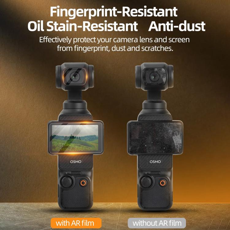 For DJI Osmo Pocket 3 Sunnylife Screen Protector AR Anti-reflection Tempered Glass Film with Film Locator - free shipping - PMC TechLife - Order now!