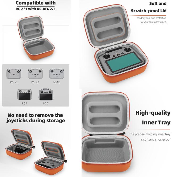 Sunnylife Mini Carrying Case Protective Handbag Portable Clutch Storage Bag for DJI RC 2 / 1 / RC-N3 / N2 / N1 (Orange) - free shipping - PMC TechLife - Order now!