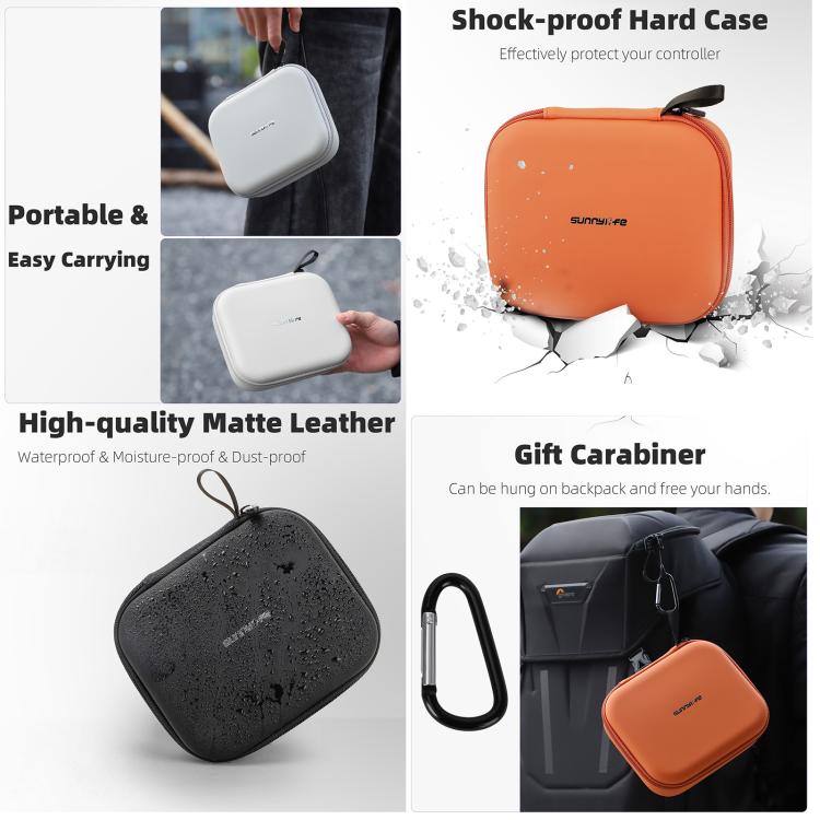 Sunnylife Mini Carrying Case Protective Handbag Portable Clutch Storage Bag for DJI RC 2 / 1 / RC-N3 / N2 / N1 (Orange) - free shipping - PMC TechLife - Order now!