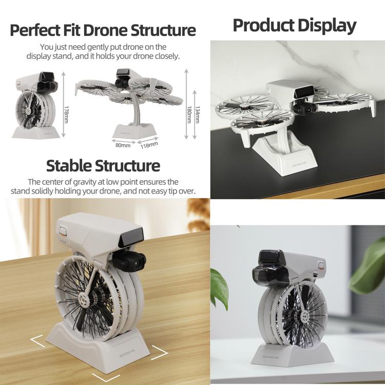 For DJI Flip Sunnylife 2 in 1 Desktop Display Stand Drone Base Mount Exhibition Base Bracket (Grey) - free shipping - PMC TechLife - Order now!