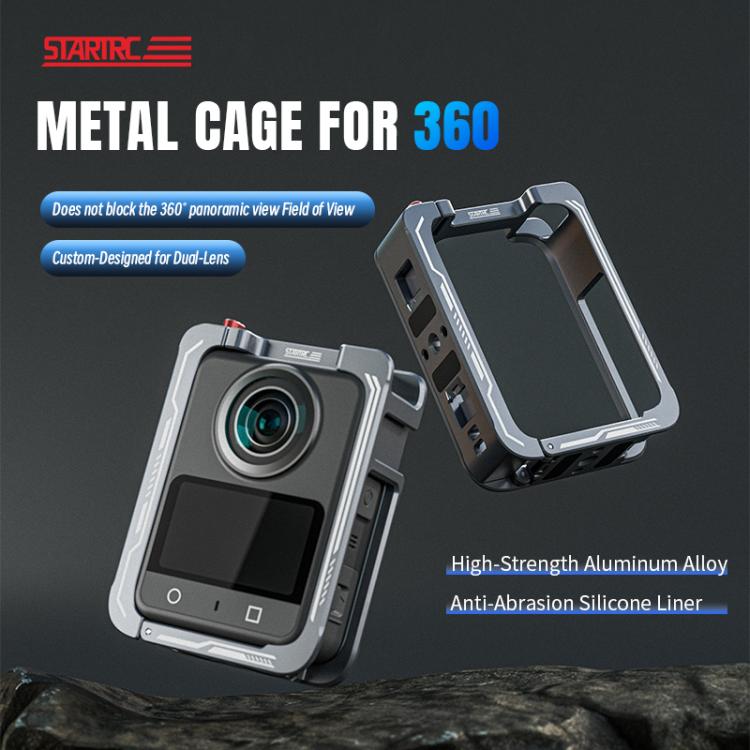 For DJI Osmo 360 STARTRC Metal Cage Frame with Cold Shoe (Grey) - free shipping - PMC TechLife - Order now!