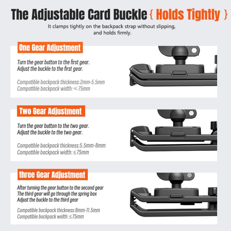 STARTRC Magnetic  Backpack Clip Mount for DJI Osmo 360 / GoPro Action Cameras (Black) - free shipping - PMC TechLife - Order now!