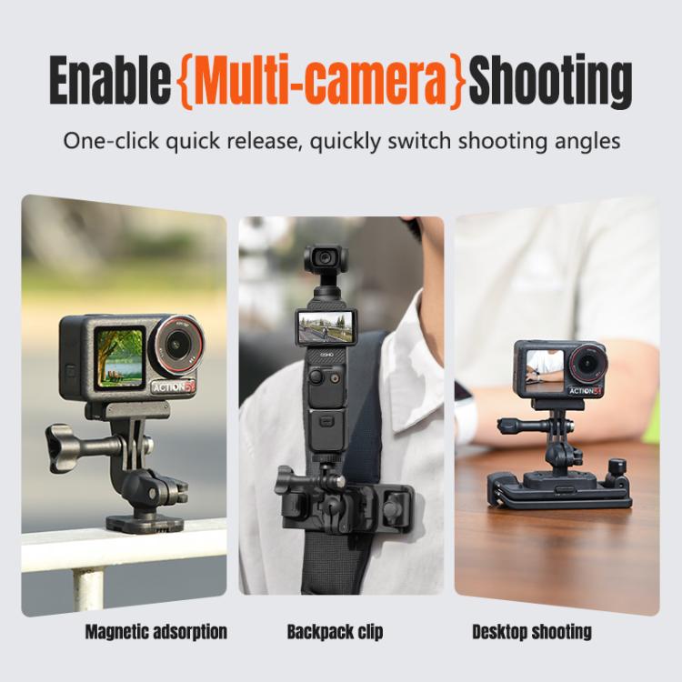 STARTRC Magnetic  Backpack Clip Mount for DJI Osmo 360 / GoPro Action Cameras (Black) - free shipping - PMC TechLife - Order now!