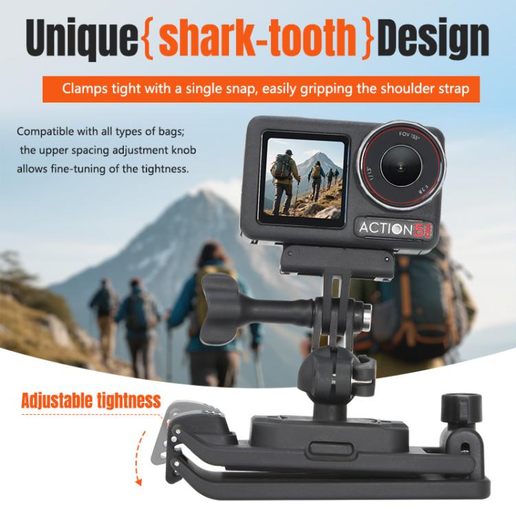 STARTRC Magnetic  Backpack Clip Mount for DJI Osmo 360 / GoPro Action Cameras (Black) - free shipping - PMC TechLife - Order now!