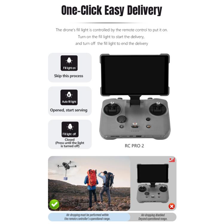 For DJI Mavic 4 Pro STARTRC Air-Dropping System Thrower Parabolic with Expansion Bracket (Black) - free shipping - PMC TechLife - Order now!