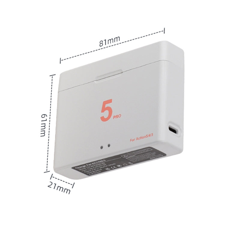 For DJI Osmo Action 5 Pro / 4 / 3 Battery Charger Box Dual-Slot Batteries Charger (White) - free shipping - PMC TechLife - Order now!