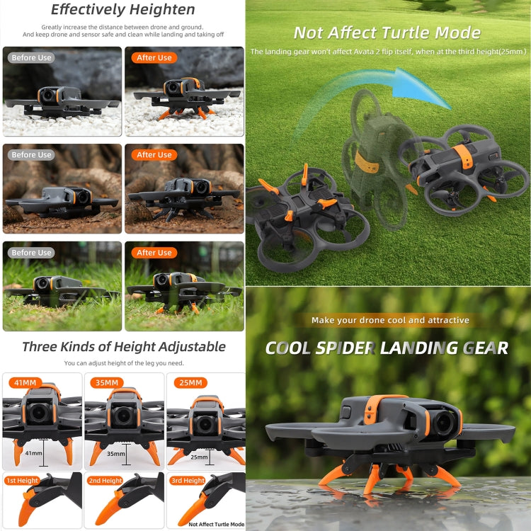 For DJI AVATA 2 Sunnylife LG797 Landing Gear Extensions Heightened Spider Gears Support Leg (Orange) - Other by Sunnylife | Online Shopping South Africa | PMC TechLife | Buy Now Pay Later Mobicred