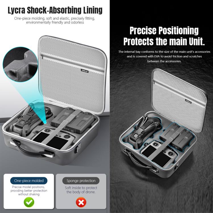 For DJI Mavic 4 Pro / RC 2 STARTRC Shoulder PU Storage Bag Handbag (Grey) - free shipping - PMC TechLife - Order now!