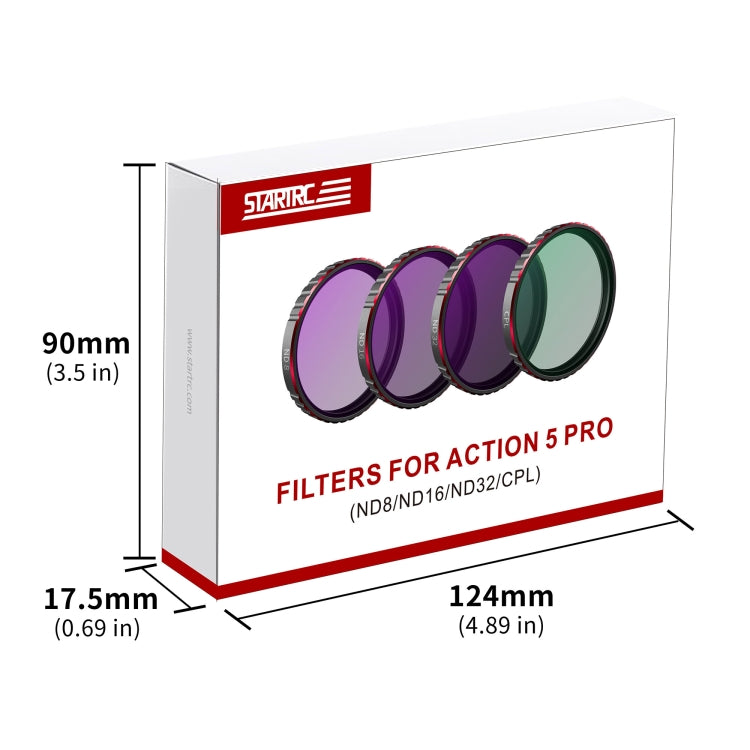 For DJI Osmo Action 5 Pro STARTRC 4 in 1 CPL ND8 ND16 ND32 Camera Lens Filter - free shipping - PMC TechLife - Order now!