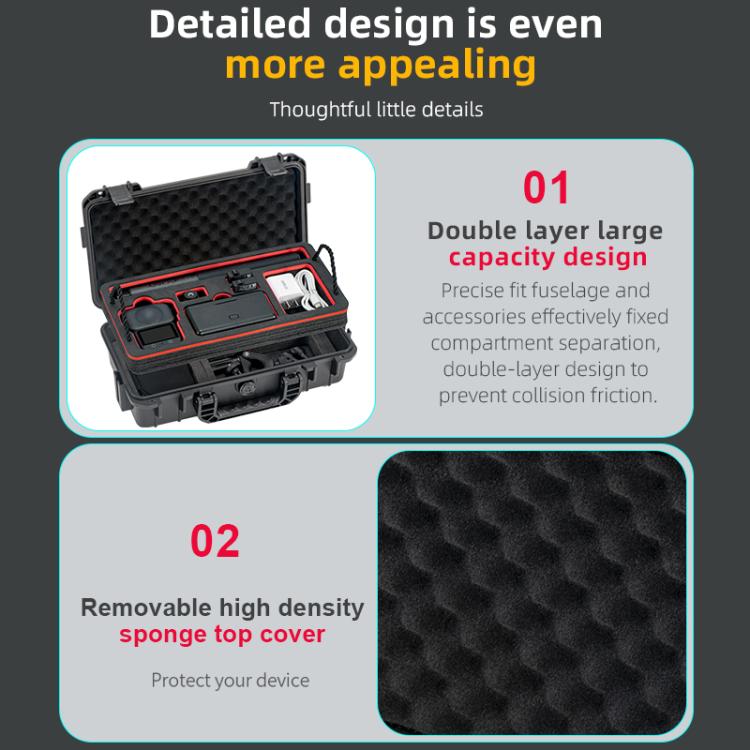For DJI Osmo 360 STARTRC Waterproof EVA ABS Dual-layer Suitcase Storage Box (Black) - free shipping - PMC TechLife - Order now!