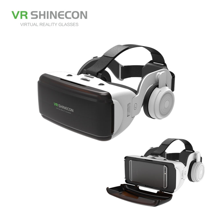 VR SHINECON G06E Virtual Reality 3D Video Glasses Suitable for 4.7 inch - 6.1 inch Smartphone with Headset (White) - VR Headset by PMC TechLife | Online Shopping South Africa | PMC TechLife