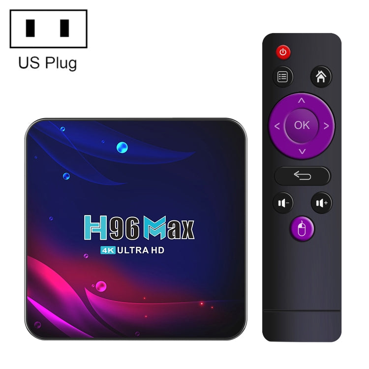 H96 Max V11 4K Smart TV BOX Android 11.0 Media Player with Remote Control, RK3318 Quad-Core 64bit Cortex-A53, RAM: 2GB, ROM: 16GB, Support Dual Band WiFi, Bluetooth, Ethernet, US Plug - RK3318 by PMC TechLife | Online Shopping South Africa | PMC TechLife | Buy Now Pay Later Mobicred