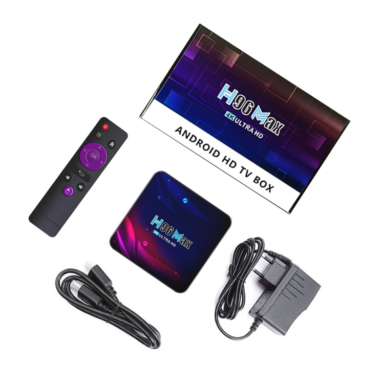 H96 Max V11 4K Smart TV BOX Android 11.0 Media Player with Remote Control, RK3318 Quad-Core 64bit Cortex-A53, RAM: 4GB, ROM: 32GB, Support Dual Band WiFi, Bluetooth, Ethernet, UK Plug - RK3318 by PMC TechLife | Online Shopping South Africa | PMC TechLife | Buy Now Pay Later Mobicred
