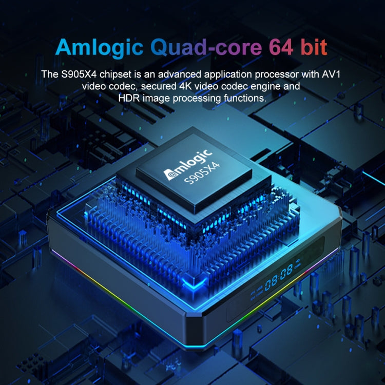 X96 X4 8K Smart TV BOX Android 11.0 Media Player with Remote Control, Amlogic S905X4 Quad Core ARM Cortex A55, RAM: 4GB, ROM: 64GB, Support 100M, Dual Band WiFi, Bluetooth, UK Plug - Amlogic S905 by PMC TechLife | Online Shopping South Africa | PMC TechLife | Buy Now Pay Later Mobicred