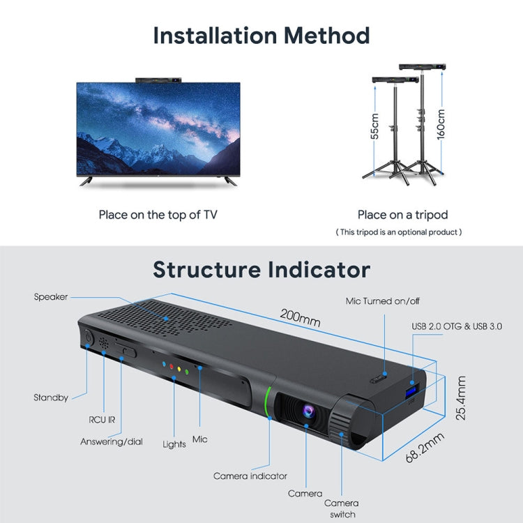 MECOOL KA2 Video Calling on TV Android 10.0 Smart TV Box with Remote Control, Amlogic S905X4 Quad Core Cortex A35, 4GB+64GB, Dual-Band / Ethernet / Camera(US Plug) - free shipping - PMC TechLife - Order now!