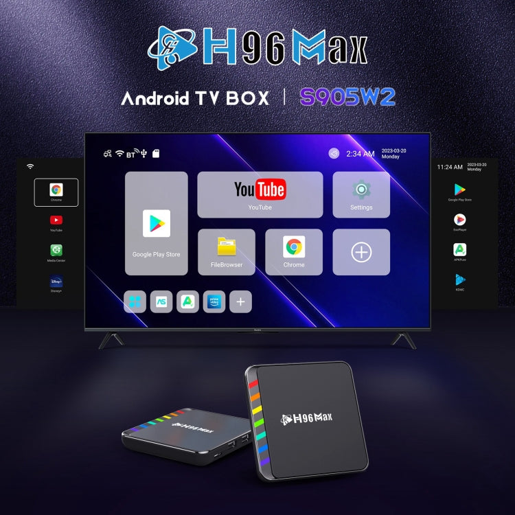 H96 Max W2 4K Ultra HD Android 11.0 Smart TV Box with Remote Control, Amlogic S905W2 Quad-Core, 4GB+64GB(UK Plug) - Amlogic S905 by PMC TechLife | Online Shopping South Africa | PMC TechLife | Buy Now Pay Later Mobicred
