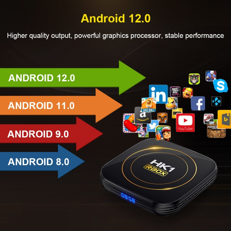 HK1 RBOX-H8S 4K Ultra HD Android 12.0 Smart TV Box with Remote Control, Allwinner H618 Quad-Core, 2GB+16GB(EU Plug) - Others by PMC TechLife | Online Shopping South Africa | PMC TechLife | Buy Now Pay Later Mobicred