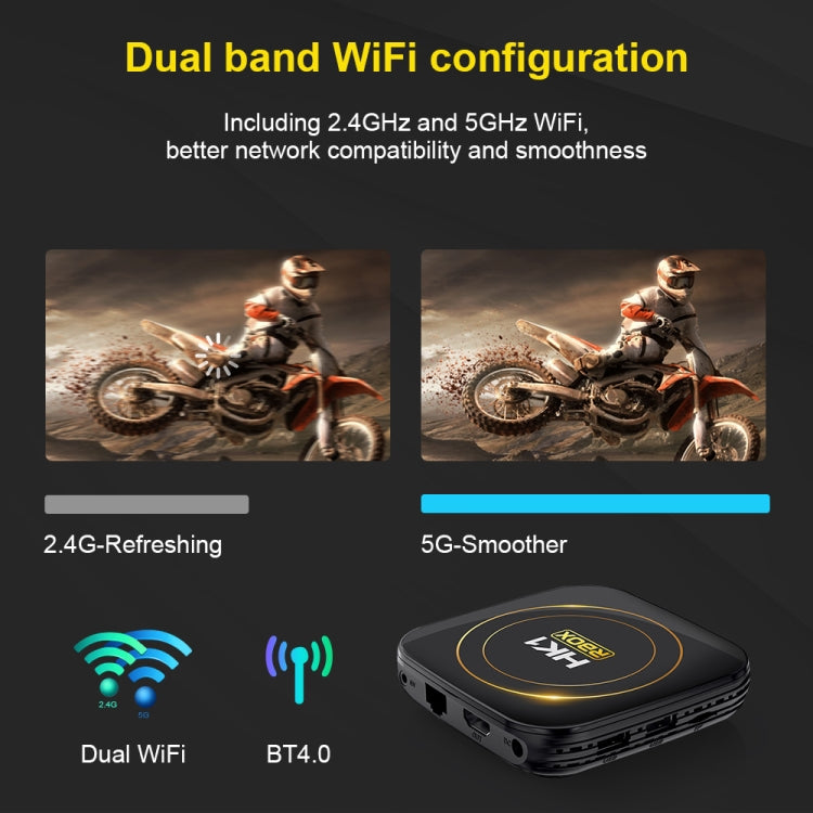 HK1 RBOX-H8S 4K Ultra HD Android 12.0 Smart TV Box with Remote Control, Allwinner H618 Quad-Core, 2GB+16GB(UK Plug) - Others by PMC TechLife | Online Shopping South Africa | PMC TechLife | Buy Now Pay Later Mobicred