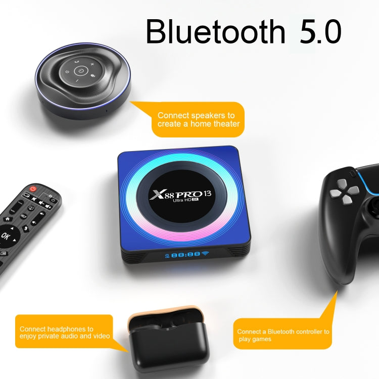 Acrylic X88 Pro 13 8K Ultra HD Android 13.0 Smart TV Box with Remote Control, RK3528 Quad-Core, 2GB+16GB(AU Plug) - free shipping - PMC TechLife - Order now!