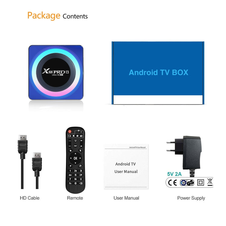 Acrylic X88 Pro 13 8K Ultra HD Android 13.0 Smart TV Box with Remote Control, RK3528 Quad-Core, 2GB+16GB(UK Plug) - Others by PMC TechLife | Online Shopping South Africa | PMC TechLife | Buy Now Pay Later Mobicred