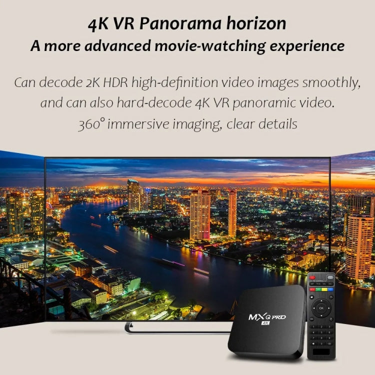 MXQ Pro 4K TV Box Rockchip RK3228A Quad Core CPU Android 7.1, 1GB+8GB wtih Remote Control, UK Plug - RK3228A by PMC TechLife | Online Shopping South Africa | PMC TechLife | Buy Now Pay Later Mobicred